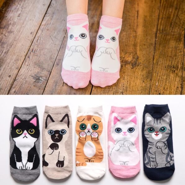 1-5-paires-chaussettes-courtes-en-coton-dessin-anim-3D-chat-chiot-chien-Animal-chaussettes-Harajuku-1