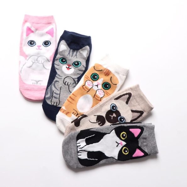 1-5-paires-chaussettes-courtes-en-coton-dessin-anim-3D-chat-chiot-chien-Animal-chaussettes-Harajuku-2
