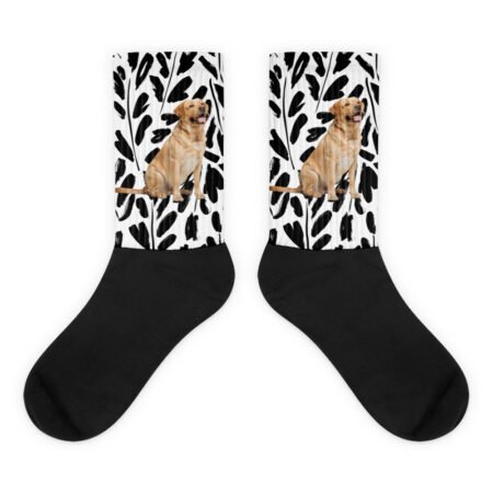 Chaussettes personnalisables photo feuilles noires