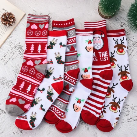 Chaussettes de Noël Unisexes en coton épais