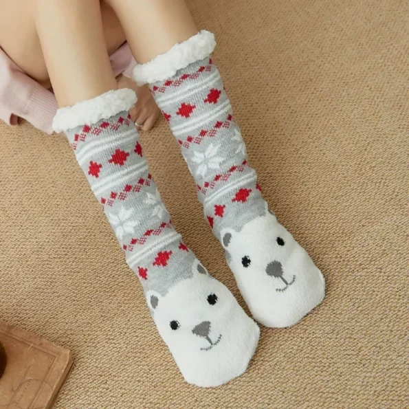 Chaussettes d&rsquo;hiver thermique ours blanc