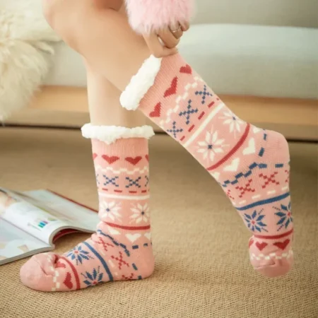 Chaussettes femme rembourrées fourrure