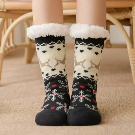 Chaussettes chaussons femme hiver
