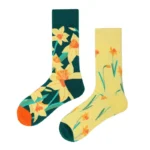 Chaussettes jonquilles fleurs jaunes