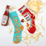 Chaussettes Ketchup frites pour femme