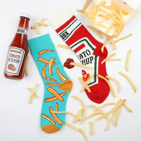 Chaussettes Ketchup frites pour femme