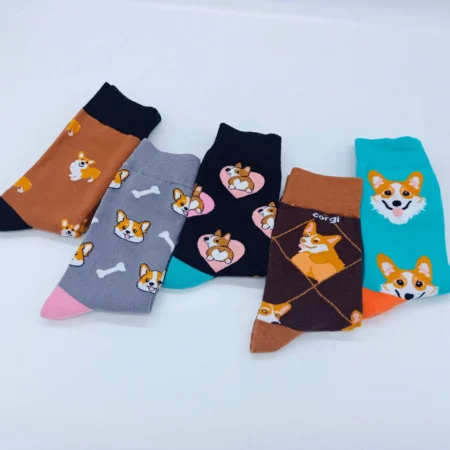 Chaussettes Corgi pour femme lot de 5 paires