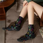 Chaussettes notes de musique colorées