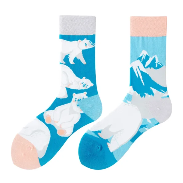 Chaussettes dépareillées ours polaire