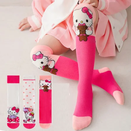 Chaussettes Hello Kitty hautes pour enfant - lot de 3 paires