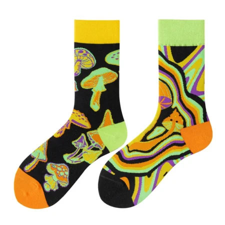 Chaussettes champignons colorées