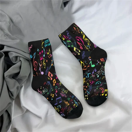 Chaussettes notes de musique colorées