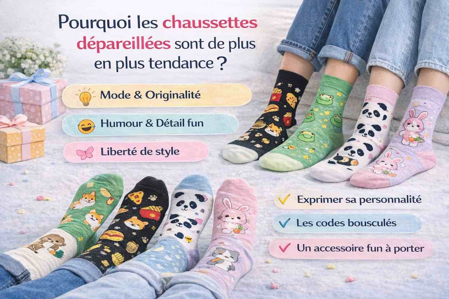 Pourquoi les chaussettes dépareillées sont de plus en plus tendance