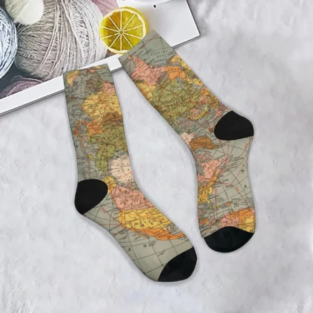 Chaussettes vintage mapmonde