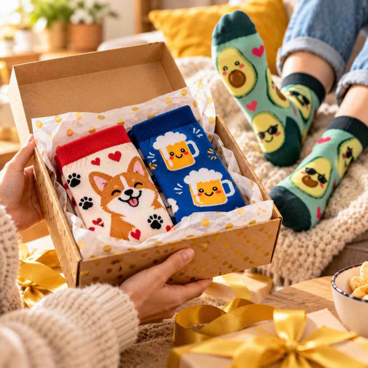 Offrir des chaussettes rigolotes en cadeau