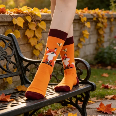 Chaussettes oranges renard